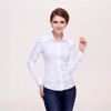 fashionable pleated design slim fit long sleeve woman shirt